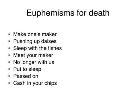 euphemisms for death